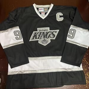 Los Angeles Kings Wayne Gretzky vintage black, silver hockey jersey large